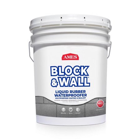 AMES RESEARCH LABORATORIES Block & Wall White Liquid Rubber Waterproof and Sealer BWRF5